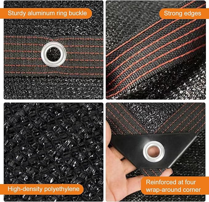 Storystore 40% Shade Cloth with Grommets, 10Ft x 13Ft Garden Mesh Shade Tarp Sun Shade Net for Greenhouse, Cover, Patio, Plant, Flower, Chicken, Coop