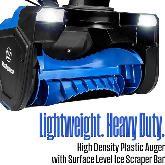 Westinghouse WSnow23 Corded Snow Blower 23 Inch, Dual LED Lights, 1800W Watt Motor, Electric Snow Blower with 25ft Throwing Distance, Plows 800lbs/min, Adjustable Chute