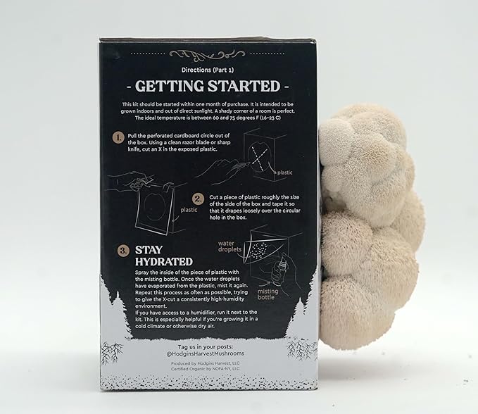 Lion's Mane Mushroom Grow Kit | USDA Certified Organic | Grow Your Own Delicious Gourmet Mushrooms at Home