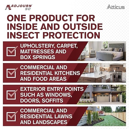 Atticus Adjourn SC (16 Ounce) Insecticide Concentrate - Compare to Leading Brand - Deltamethrin 4.75% - Indoor and Outdoor Insect Control - Spiders, Ants, Bedbugs, Fleas, Ticks, Wasps, Lice, and More