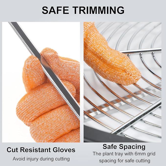 MELONFARM 19 in Bud Leaf Bowl Trimmer, Bud Bowl Trimmer with Switchable Stainless Steel Blades & Clear Visibility Dome, Hand Twist Spin Cutting Bud Trimmer for Buds, Flowers, Hydroponics Plants