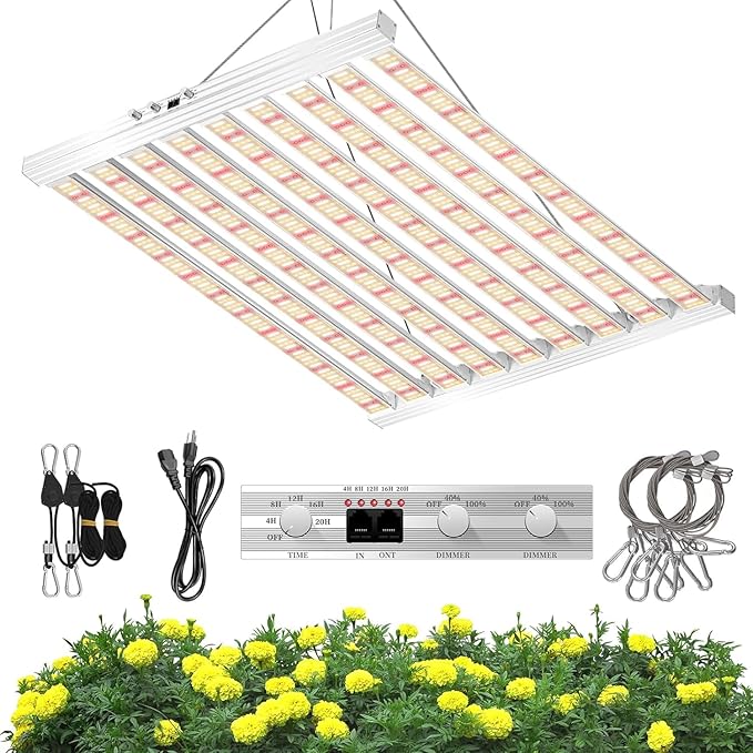 SZHLUX 620W LED Grow Light 4×6ft Daisy Chain Dimming Full Spectrum Grow Light for Indoor Plants, Sunlight Plant Light for Seedling Veg and Bloom Commercial Grow Light
