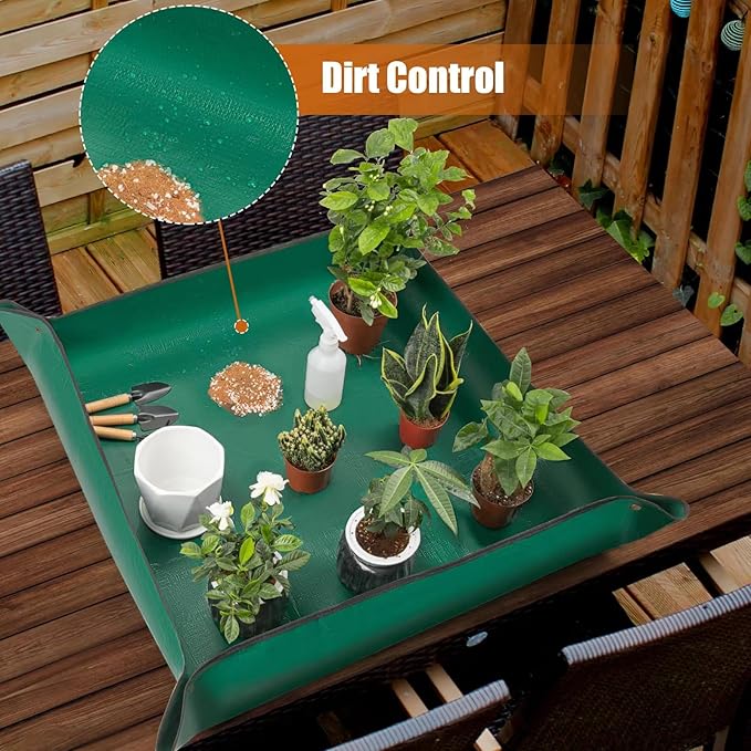3pcs Susguo Repotting Mat for Indoor Plants, Mix Size Repotting Mats, Thickened Waterproof Plant Mat, Portable Folding Potting Mat, Gardening Mat for Orchid Pot, Planting Potting Soil Change Mat