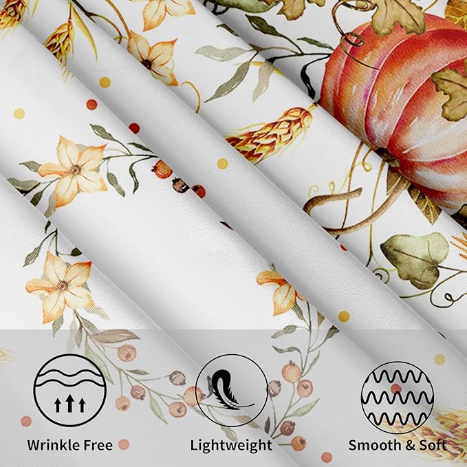 Giwawa Fall Round Tablecloth, Harvest Table Cloth 60 inch, Halloween Table Cover for Fall Picnic and Thanksgiving Party, Maple Leaves and Pumpkin Decorations