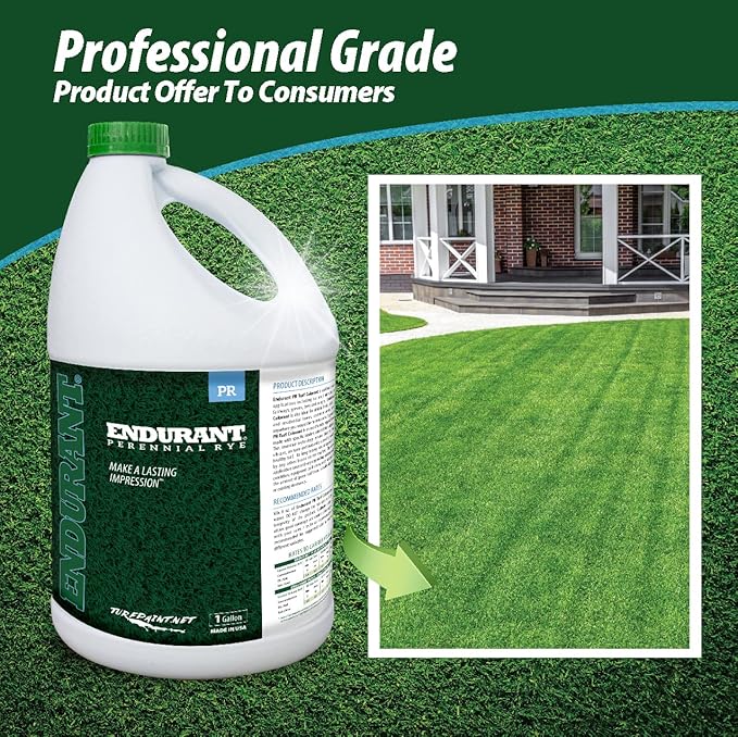 Endurant Turf Colorants - Perennial Rye Spray Green Grass Paint for Lawns - Revives Dry, Patchy Yards - Light Grass Hue - Easy to Use, Concentrated Turf Grass Dye - Covers Approx 10,000 Sq Ft - 1 Gal