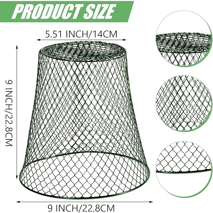 20 Pcs 9×9inch Chicken Wire Plant Covers Wire Garden Cloches Chicken Wire Cloche Plant Protector Metal Heavy Duty Garden Plant Cloche for Keeping Bunnies Chicken Squirrels Birds Other Out