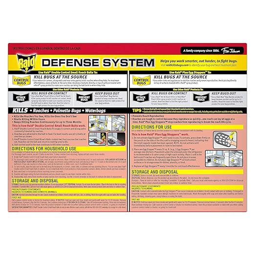 Raid Double Control Small Roach Baits Plus Egg Stopper 0.63 Ounce (Pack of 10)