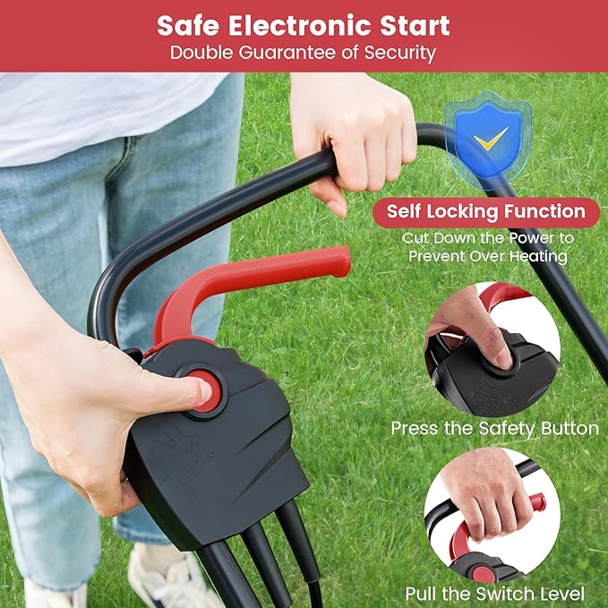 Goplus Electric Lawn Mower, Versatile Corded Lawn Mower with Grass Collection Box, 10 AMP Motor, 13" Cutting Deck, 3 Adjustable Cutting Positions, Walk-Behind Small Lawnmower for Garden Farm Yard