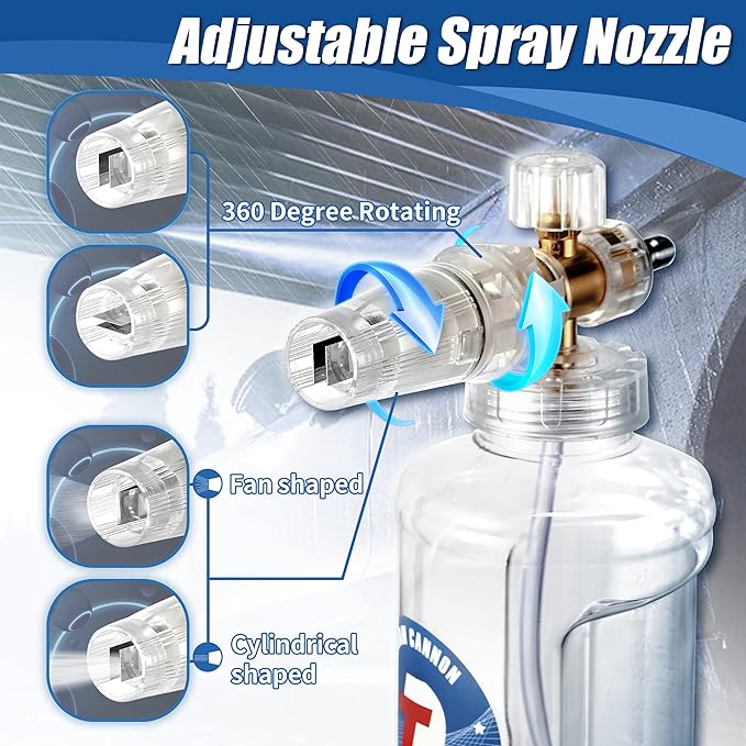 Tool Daily Pressure Washer Foam Cannon, Adjustable Snow Foam Lance with M22 and 1/4 Inch Quick Connect, Additional Orifice Nozzle 1.1mm, Car Wash Mitt, 1.5 Liter