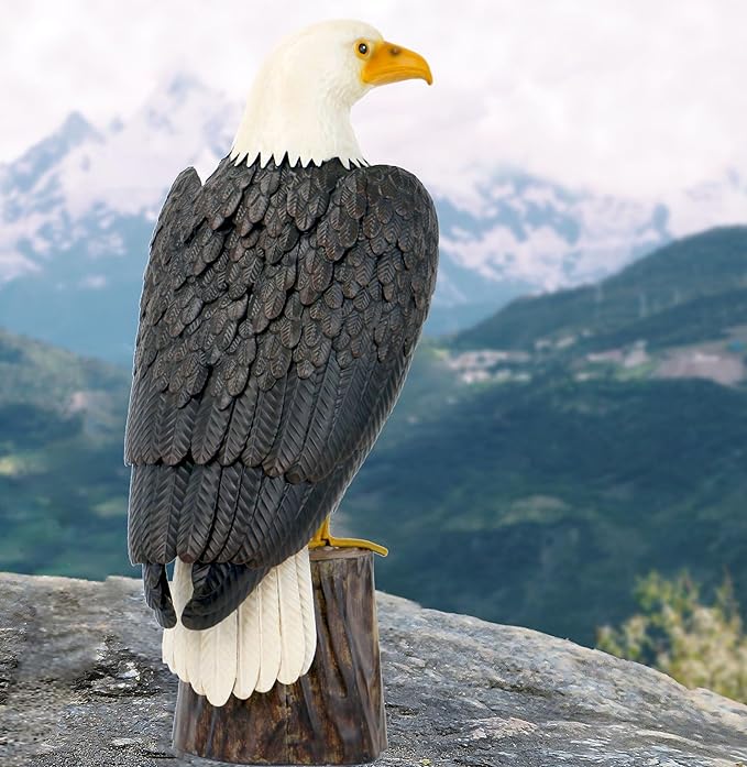 chisheen Bald Eagle Outdoor Metal Yard Art Statue and Sculpture for Garden Lawn Patio Living Room Decoration