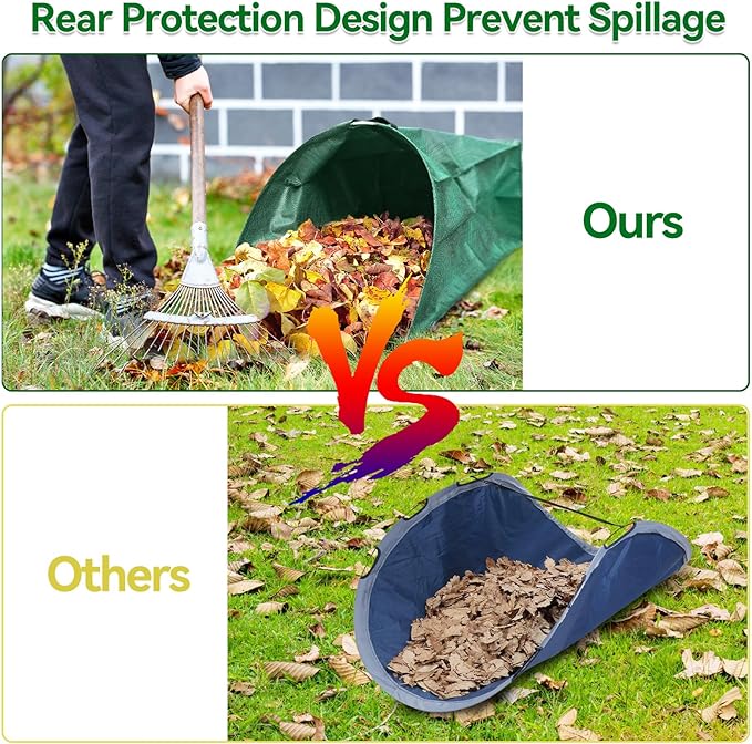 53 Gallon Leaf Collector，Large Yard Dustpan，Portable Pop Up Leaf Bags, Foldable Leaf Pick Up Tools，Reusable Yard Garden Bags for Leaves Lawn Trash（200L）