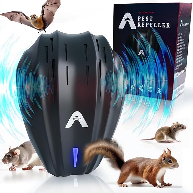 2025 Ultrasonic Pest Repeller Plug-in Device – Indoor/Outdoor Rodent Repellent Control – Solution with Fly Mosquito Squirrel Mice Bat Bug Cockroach Rat Ants Spider