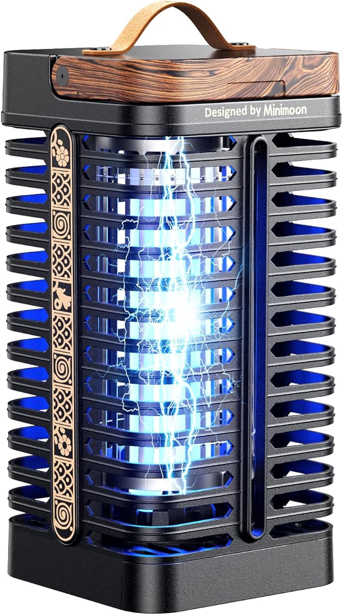 Minimoon Bug Zapper Outdoor, 15W Mosquito Zapper 4200V Electric Fly Trap, Western Theme, Easy to Clean, IPX4 Waterproof, 5.9 Ft Cord, Fly Zapper for Backyard, Patio, Camping, Indoor