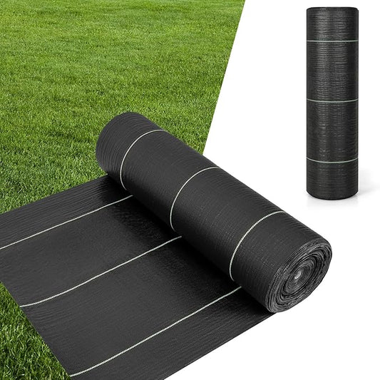 6FT x 300FT Weed Barrier Fabric, 4.6oz Landscape Fabric Heavy Duty Weed Barrier, High Permeability Ground Cover Geotextile Fabric Weed Cloth for Garden, Farm & Driveway