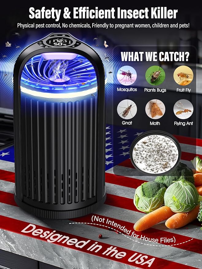 Fruit Fly Traps for Indoors, Smart Fly Trap Indoor Bug Zapper Gnat Traps for House Indoor Plant, Pest Control with 10PCS Refills