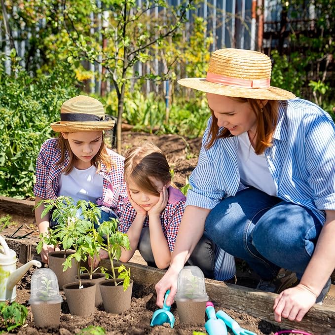 48 Pcs 3. 2 Inch Nursery Pots with Humidity Dome, Plant Seeding Starter Peat Pots for Planting, Flower Germination, Herbs and Vegetable Saplings, Indoor Outdoor Use