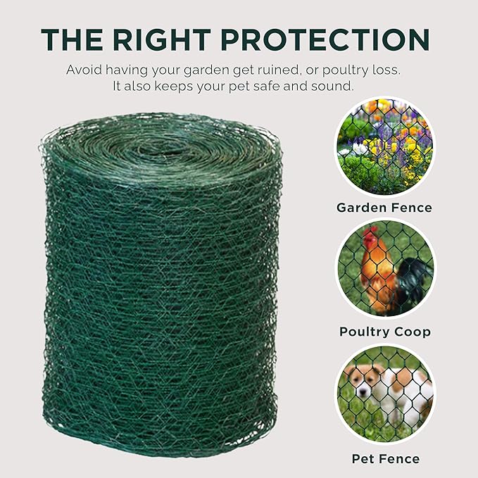Green Florist Netting, Customizable Floral Wire, Steel Wire Mesh Roll, Versatile and Durable Garden Netting, Essential Floral Arrangement Supplies, 12 inches x 150 feet