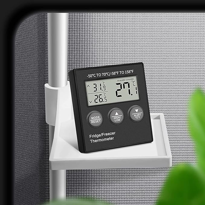 4 PCS Grow Tent Corner Shelf,16 mm Grow Tent Accessories,White Grow Tent Shelves for Place The Hygrometer Camera and Planting Equipment Black/White (White/4PCS)