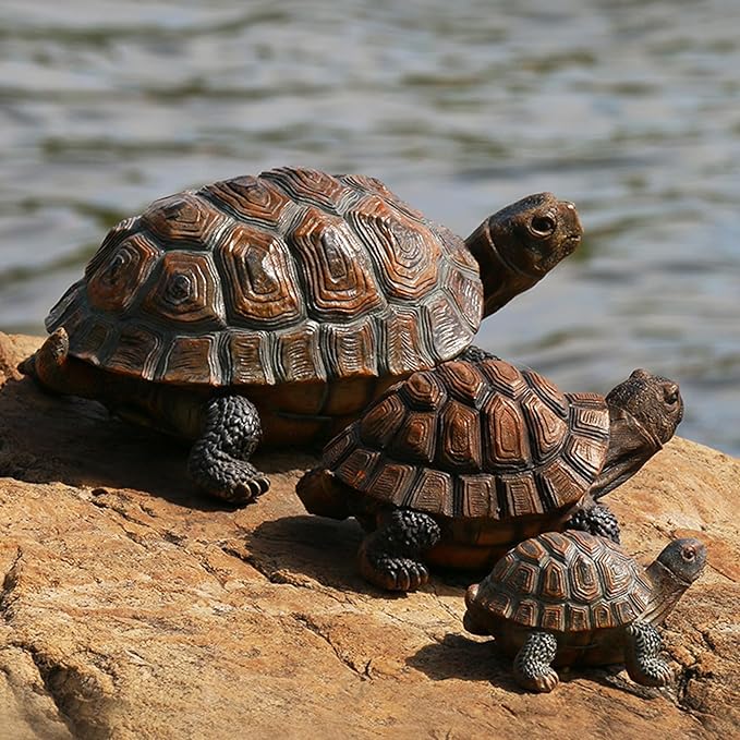 AETVRNI Turtle Figurine Garden Statue Resin Animal Sculpture Realistic Turtle of Polyresin Garden Patio Lawn Yard Outdoor Decorative,M