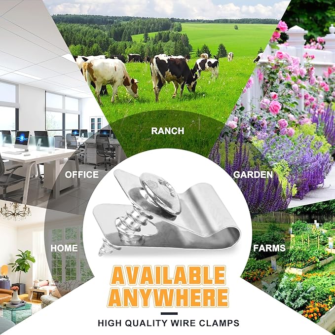 220 Pcs Fence Wire Clamps Stainless Steel Fencing Mounting Clips with 220 Pcs Stainless Steel Screws for 12-16 Gauge Welded Wire to Wood, Metal or Vinyl Fence(X220 Kit)