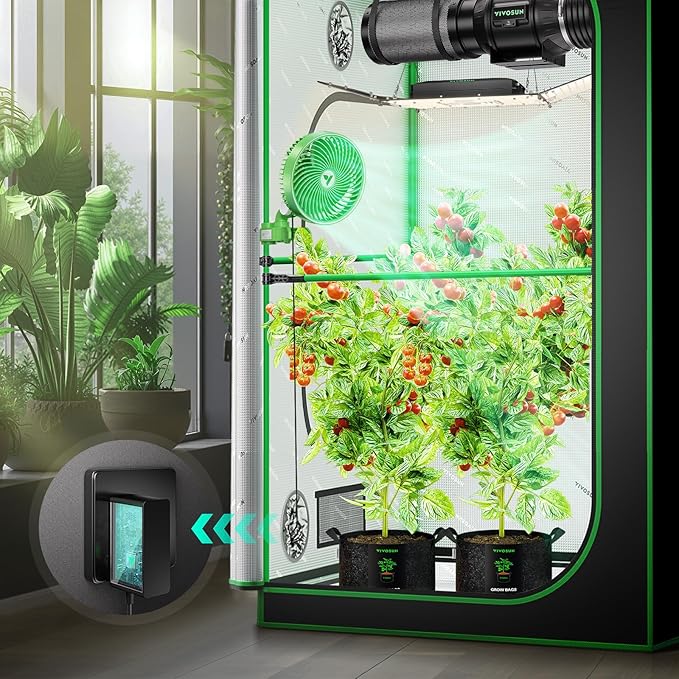 VIVOSUN AeroWave E6 Grow Tent Fan 6”, EC Motor, Smart Wifi Control, US Patented Auto Oscillating Clip fan, Weatherproof IP-54, Strong Airflow but Quiet for Hydroponic Ventilation Circulation, 1-Pack