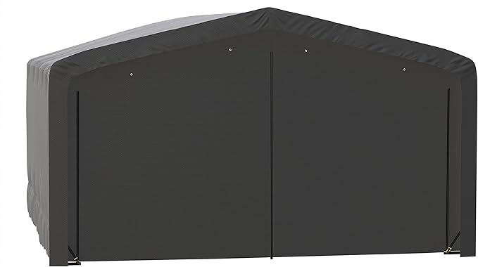 ShelterLogic ShelterTube Garage & Storage Shelter, 20' x 23' x 12' Heavy-Duty Steel Frame Wind and Snow-Load Rated Enclosure, Gray