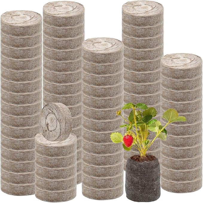 Legigo 200 Pcs 30mm Seed Starter Peat Pellets Pods for Seedlings- Compressed Seed Starting Pellets Seed Starter Pods Plugs Soil Peat Pods for Starting Seeds, Garden Planting Herb Flower Vegetables