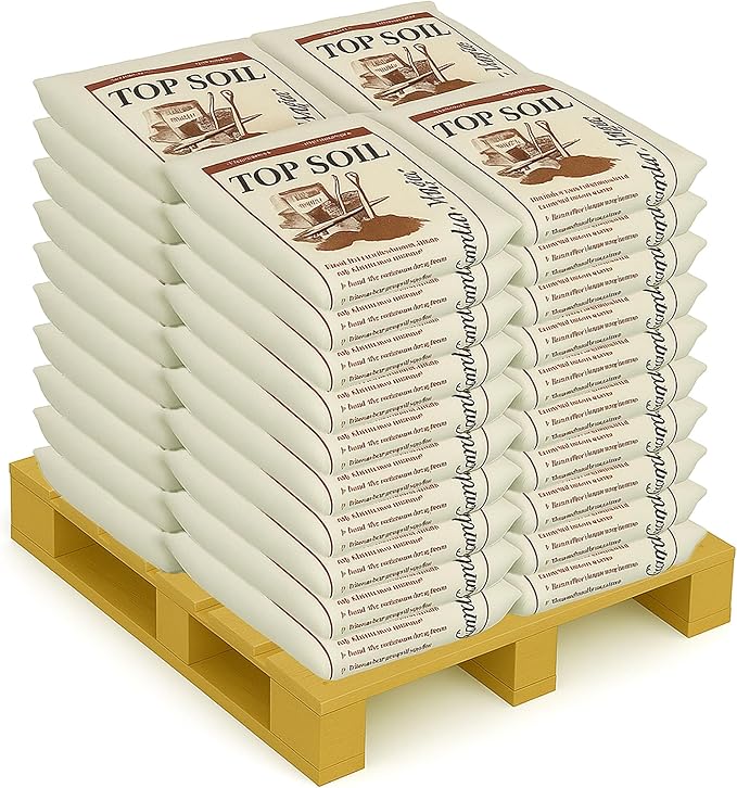 Michigan Peat 40 Pound Bag Garden Magic Organic Planting Potting Top Soil Blend Mix for Indoor and Outdoor Gardening and Landscapes, White, 60 Pack