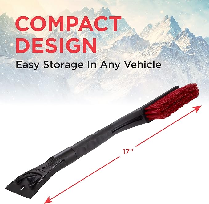 Mallory Force 17” 2-518 Snowbrush with Ice Scraper for Cars, 2 Pack