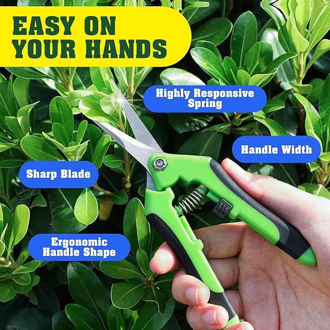 4 Pack Garden Pruning Shears, Stainless Steel Garden Shears, Gardening Shears, Garden Scissors, Clippers, Pruning Snips, Pruning Shears for Gardening Tools (Multi-color)