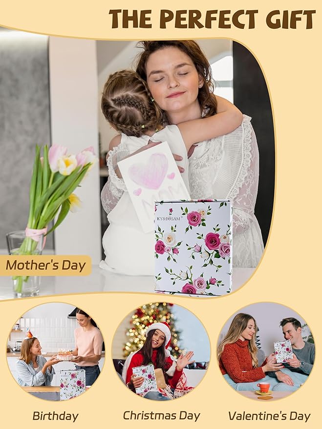 KY&BOSAM Gifts for Mom Family Friends Crystal Butterfly Suncatchers Stained Glass for Windows Wind Chimes Real Flower Colorful Crystal Outdoor for Garden Indoor Home Trees Patio Yard Porch Decor