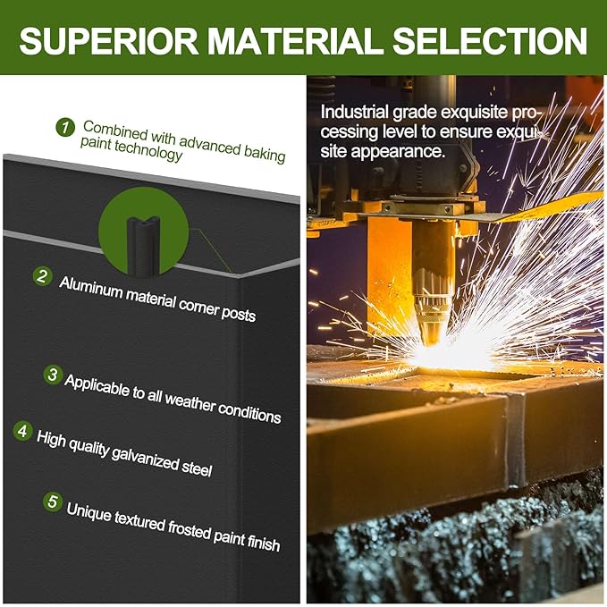 4 Pack Planter Box Rectangular Block - 24×16×12IN Galvanized Steel Long Planter Easy Installation Modern Outdoor Tall Planters All-Weather Use with Drainage Holes for Patio/Porch(Black)