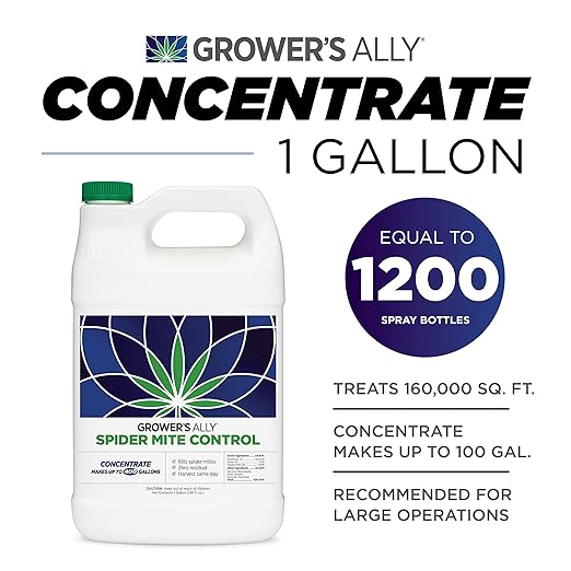 Grower's Ally Spider Mite Control Concentrate 1 gal | Natural Spider Mite & Insect Killer with Rosemary Oil - Trusted by Cultivators for Indoor and Outdoor Use