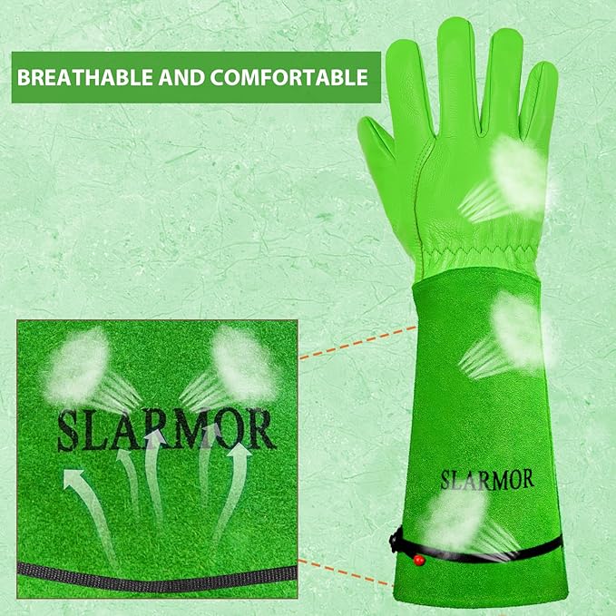 Long Gardening-Gloves Women/Men-Thorn proof Rose Pruning Heavy Duty Gauntlet-XS
