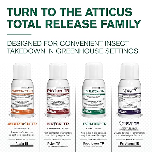 Atticus Eschaton TR Greenhouse Fogger (2oz Can) - (Compare to Beethoven) - Total Release Etoxazole Insecticide/Miticide - Kills Mites and Suppresses Whiteflies (12 Pack)