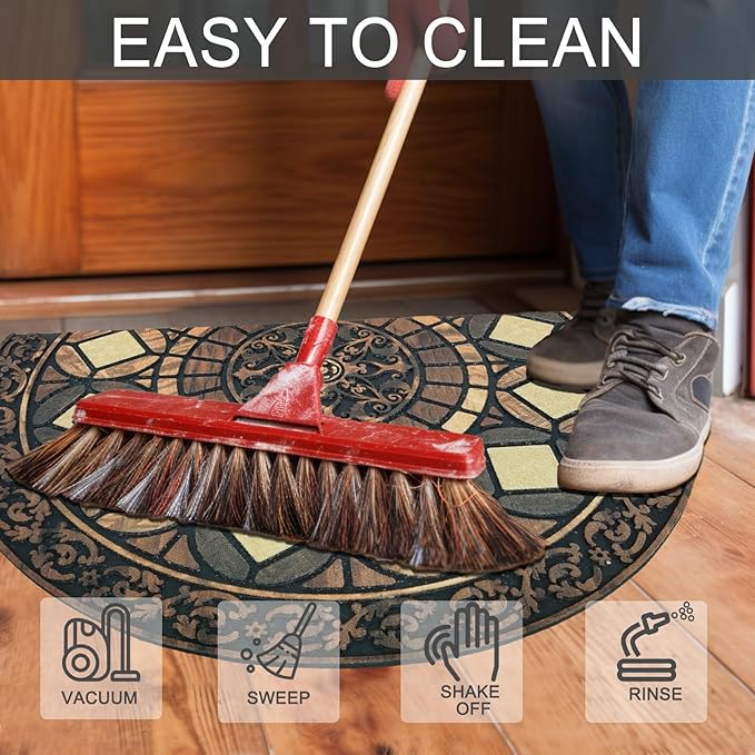 CHICHIC Entrance Door Mat Large 24 x 36 Inch Entry Way Doormat Front Door Rugs Outdoors Heavy Duty Welcome Mat Non Slip Rubber Back Low Profile for Garage, Patio, High Traffic Area, Coffee