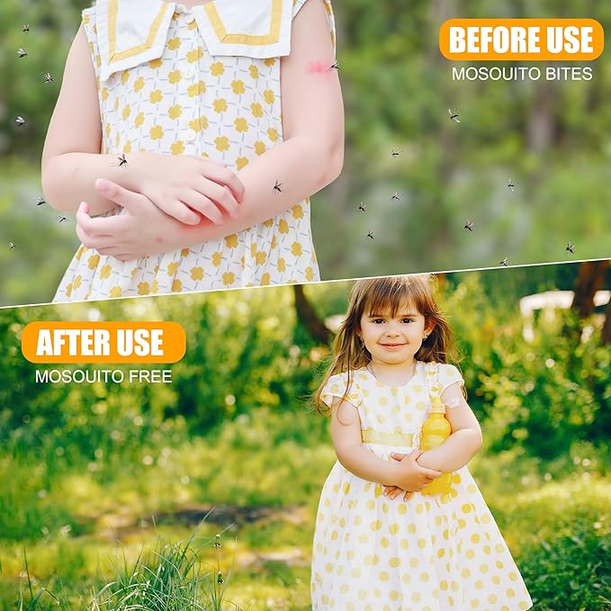 24 Pack Mosquito Repellent for Outdoor Patio, Natural Mosquito Deterrent for Yard Camping Travel, Powerful Fly Mosquito Control Repellant Indoor Outdoor Safe for Humans & Pets