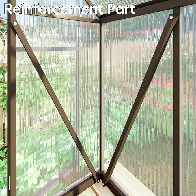 CQZY 6x4 FT Walk-in Greenhouse for Outside,Dark Gray