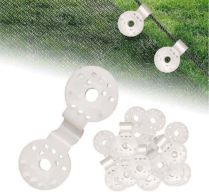 Shade Cloth Clips, 2025 Shade Cloth Heavy Duty Lock Grip Shade Cloth Fix Plastic Clamp, Tarp Clips Fence Fabric Clips Greenhouse Shade Cloth Clips for Garden Netting Sun Shade Net (White, 50Pack)