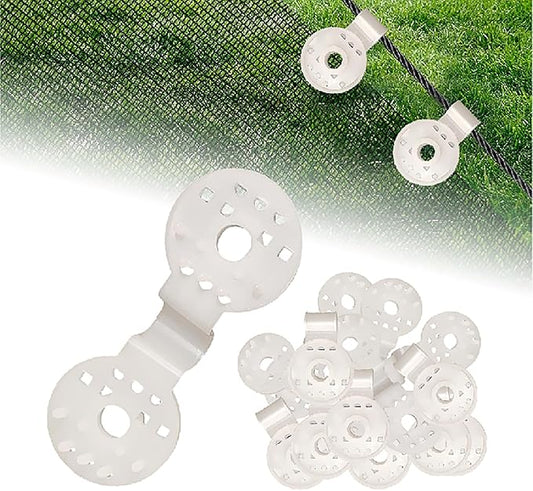 Shade Cloth Clips, 2025 Shade Cloth Heavy Duty Lock Grip Shade Cloth Fix Plastic Clamp, Tarp Clips Fence Fabric Clips Greenhouse Shade Cloth Clips for Garden Netting Sun Shade Net (White, 50Pack)