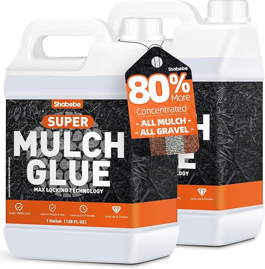 Mulch Glue for Landscaping, 2Gallon Rock Glue, Fast-Dry No-Toxic Long-Lasting, Strong Pebble Binder, Pea Gravel Binder for Garden, Pine Straw for Outdoor, Mulch Lock and Pea Gravel Stabilizer