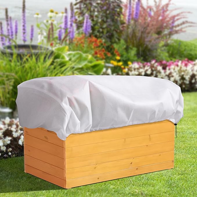 DECOHS 3 Pcs Rectangular Winter Plant Freeze Protection Cover- 59" x 17.7" x 15.7" Balcony Plant Box Cover- Planter Frost Covers Bags Wraps Blanket for Winter Balcony Plant Flower Boxes