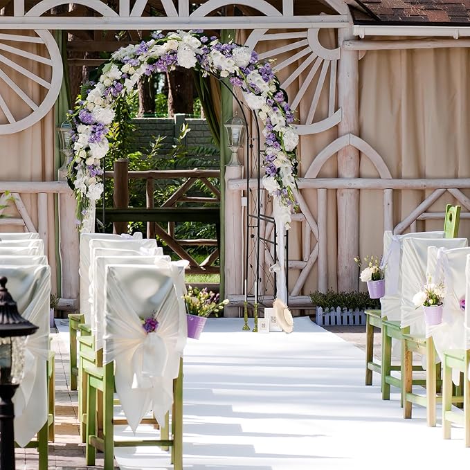 VINGLI Garden Arbor, Arch for Wedding Ceremony Party, Christmas Garden Decor Steel Garden Trellis for Plant Climbing, Pergola for Garden, Backyard, Lawn (Black-59x84)