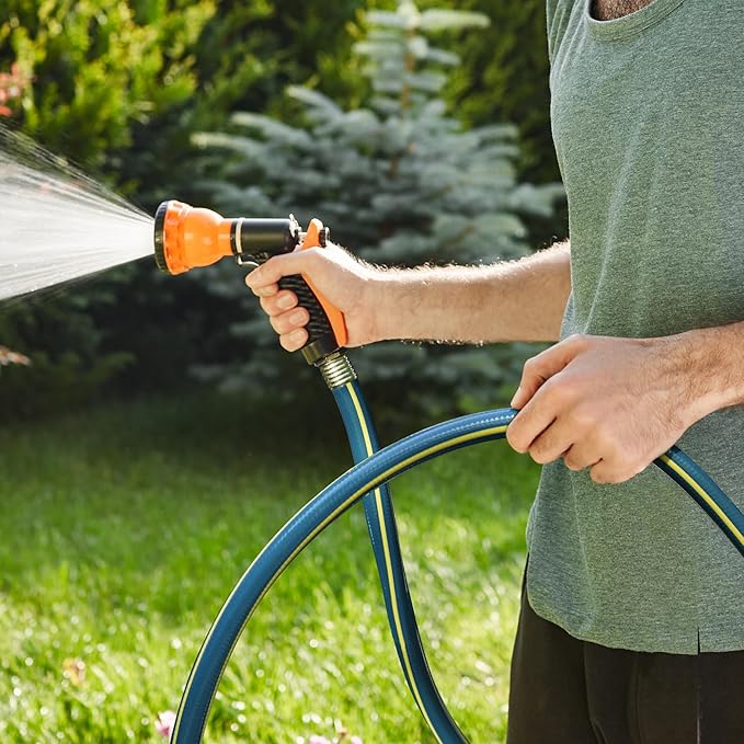 Solution4Patio Short Lead-in Green Garden Hose 3/4 in. x 6 ft.-Kink Free, Leakproof, Brass/Aluminum Male/Female Fittings -Heavy Duty Durable Flexible Lightweight Water Pipe for Household & Commercial