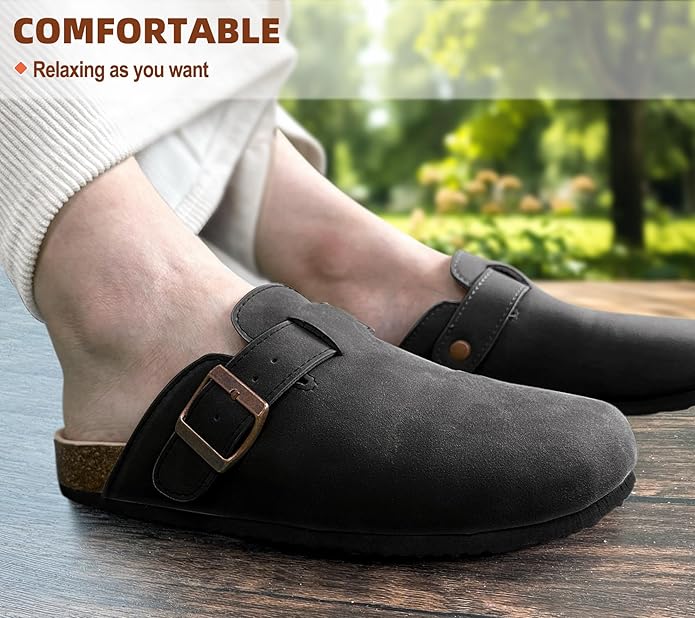 BULLIANT Comfort Clogs Slippers Sandals Nurse Work Shoes Unisex for Men Women with Cushioned Cork-Footbed