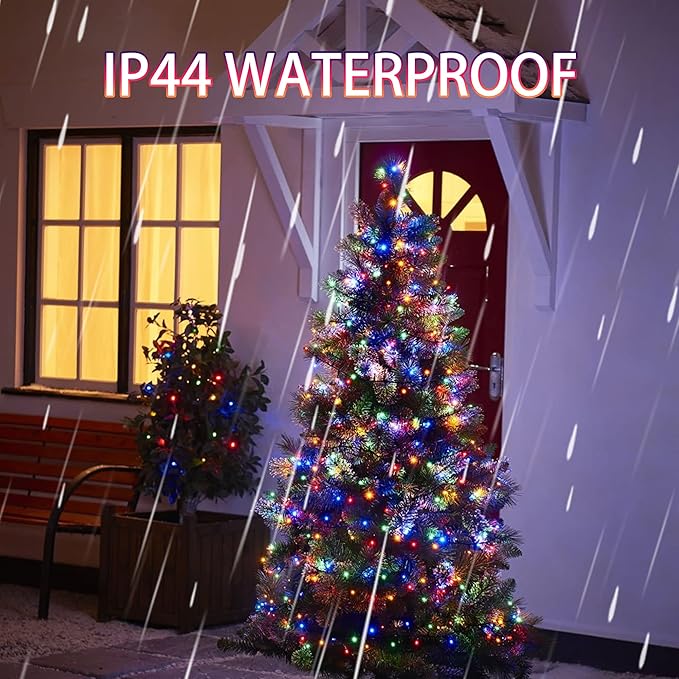 Dazzle Bright 200 LED Christmas Mini String Lights, 65FT Connectable Waterproof 8 Modes Fairy Lights for Indoor Outdoor Patio Garden Holiday Party Decorations (Multi-Colored)