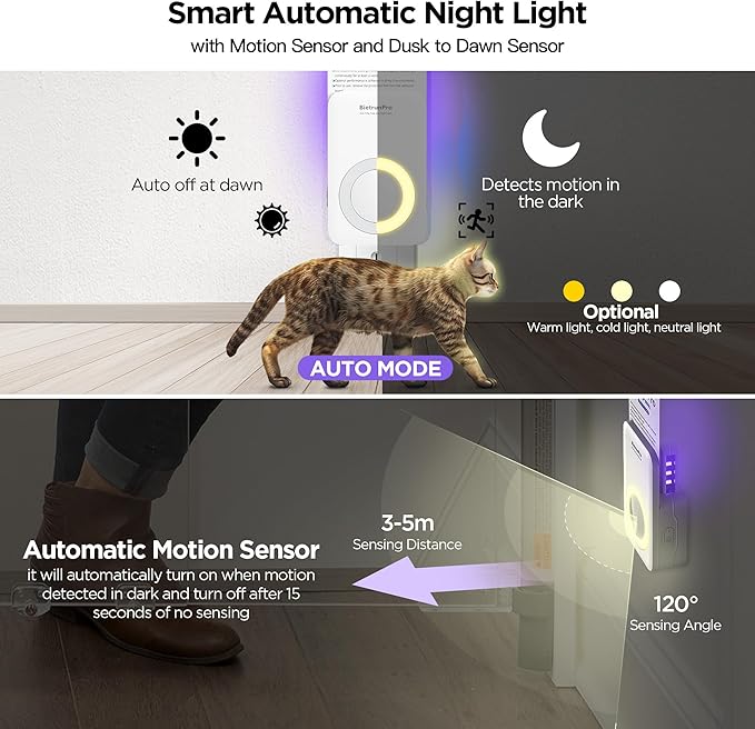 Fly Traps Indoors(2 Device+10 Refills), Gnat Traps for House Indoor with Night Light, 3-in-1 UV/Blue/Yellow Light Plug-in Flying Insect Traps, Fruit Fly Killer, NAT Killer, Get Rid of Gnat Infestation
