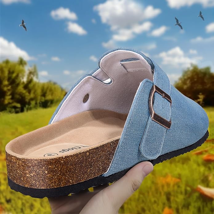 BULLIANT Comfort Clogs Slippers Sandals Nurse Work Shoes Unisex for Men Women with Cushioned Cork-Footbed