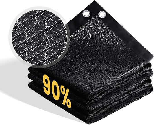 VICLLAX 90% Shade Cloth, 14x20FT Durable Black Mesh Trap with Every 3 FT Grommet, Sun Shade Fabric Netting for for Plants Cover, Greenhouse, Chicken Coop, Barn Kennel, Garden Patio