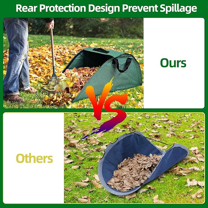 30 Gallon Leaf Collector, Leaf Bag Chute, Portable Pop Up Leaf Bags, Foldable Dustpan Leaf Pick Up Tools Leaf Loader, Reusable Yard Garden Bags for Leaves Lawn Trash(100 L) Dimensions
